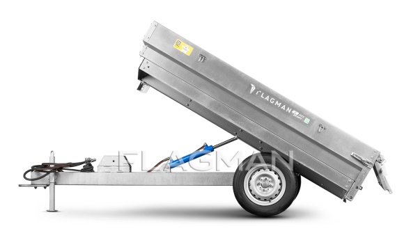 «Прицеп Flagman | Флагман C/ПТТ — 1,0 с ПСМ к мини-трактору (самосвальный)» - фото 4