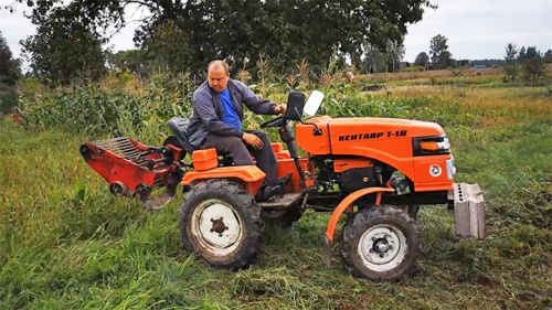 Отзыв на минитрактор Кентавр Т-18 с картофелекопалкой