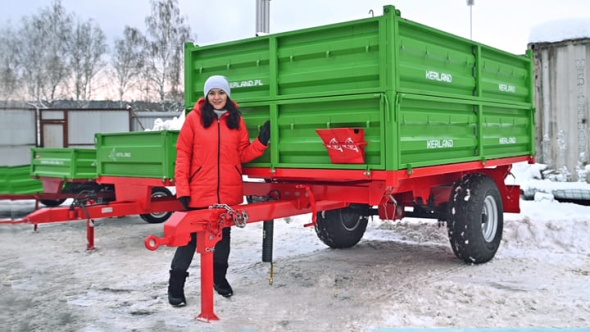 Прицеп Kerland | Керланд П-3530 с ПСМ к трактору (самосвальный на три стороны) - видео
